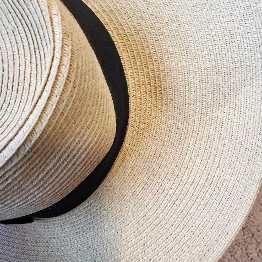 Scala Stylish Paper And Polyester Blend Sun Hat with Black Band